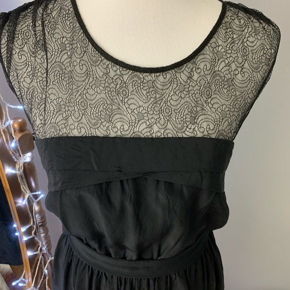 Sandro black lace silky dress - Picture 3 of 8